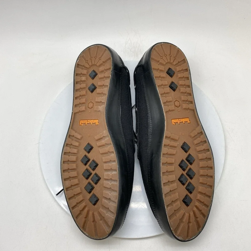 Timberland Union Wharf Canvas Boat Shoes Mens 8.5 Black 2-Eye A0841 Casual Shoes